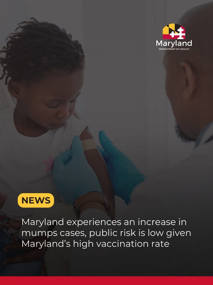 Maryland Department of Health reports increase in mumps cases