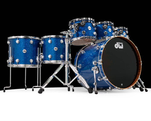 DW Collector's 6pc Maple Mahogany Shell Pack - Blue Glass