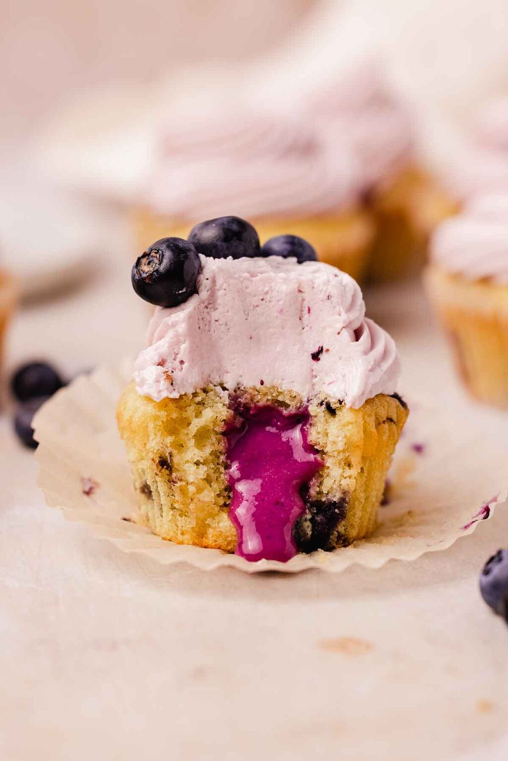 Blueberry Cupcakes with Blueberry Cream Cheese Frosting