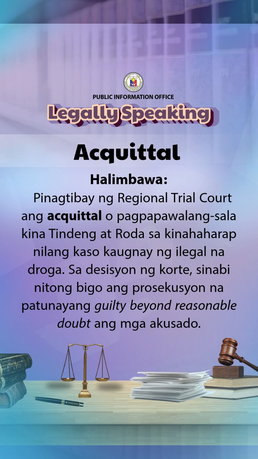 #SCphLegallySpeaking Acquittal
