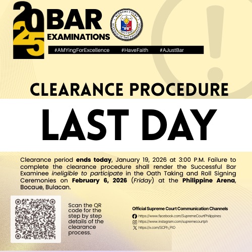  #Bar2025 Clearance Procedure