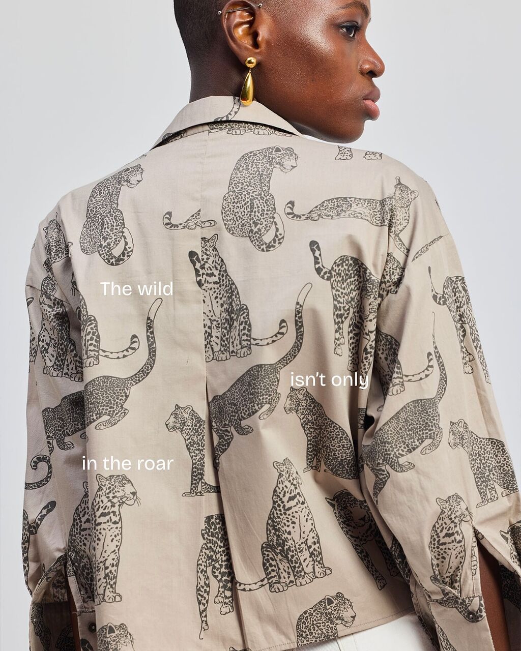 Animal Print Cropped Shirt