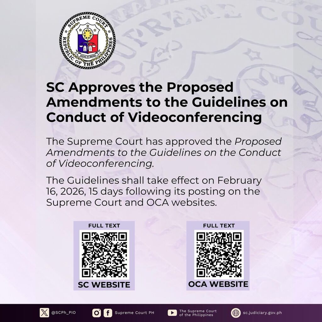 Proposed Amendments to the Guidelines on the Conduct of Videoconferencing