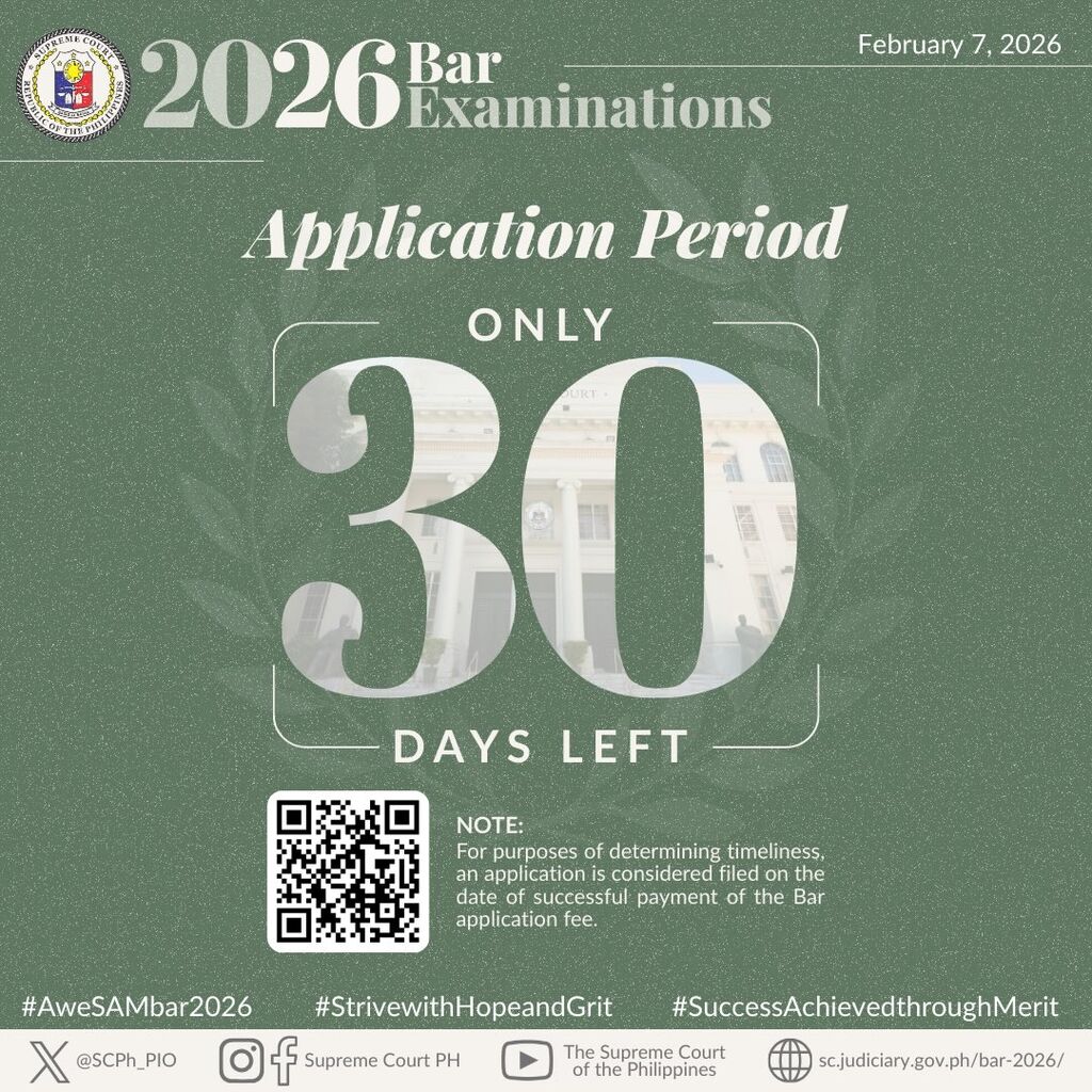 30 DAYS LEFT to submit their application to take the #Bar2026