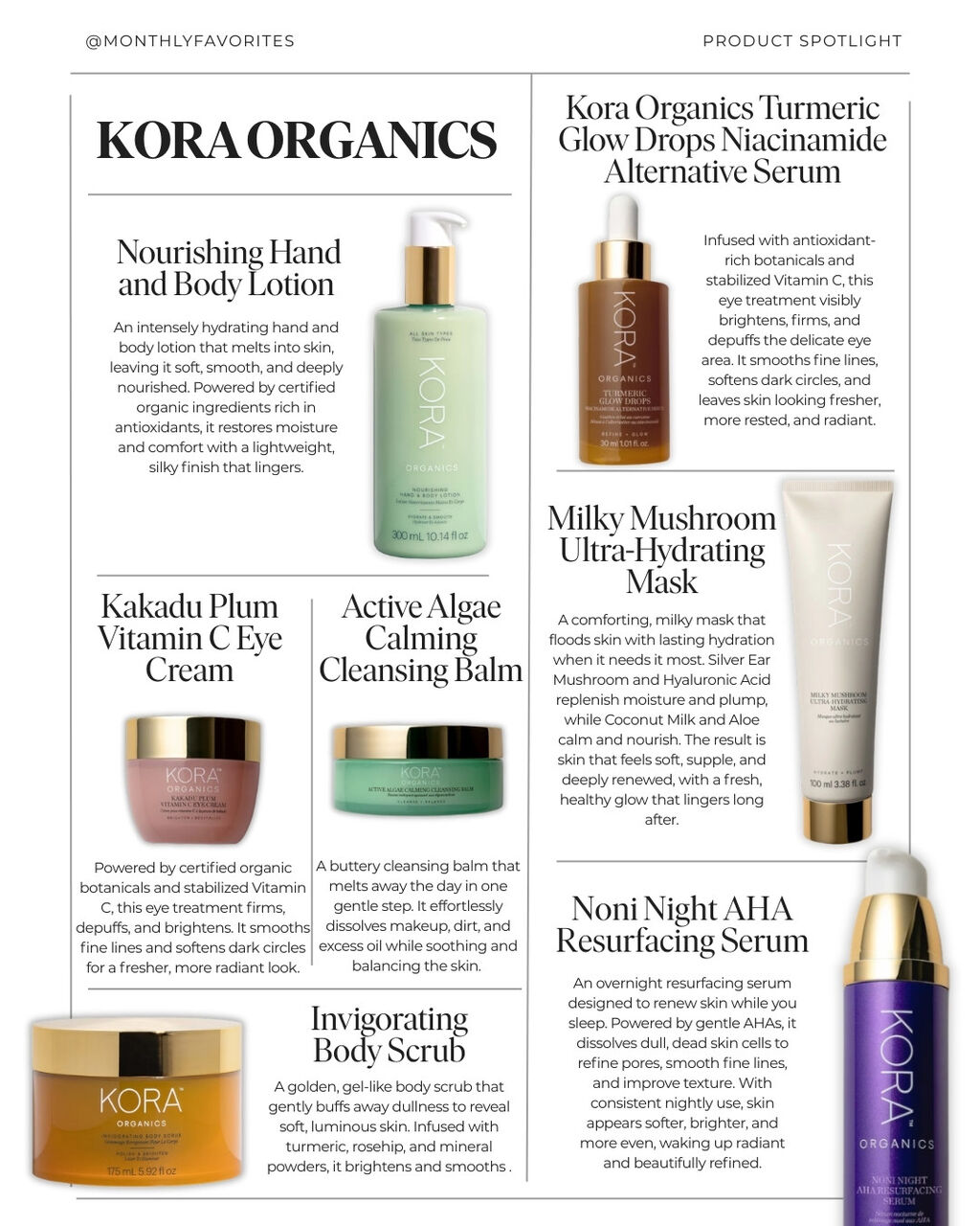 Kora Organics Favorites 