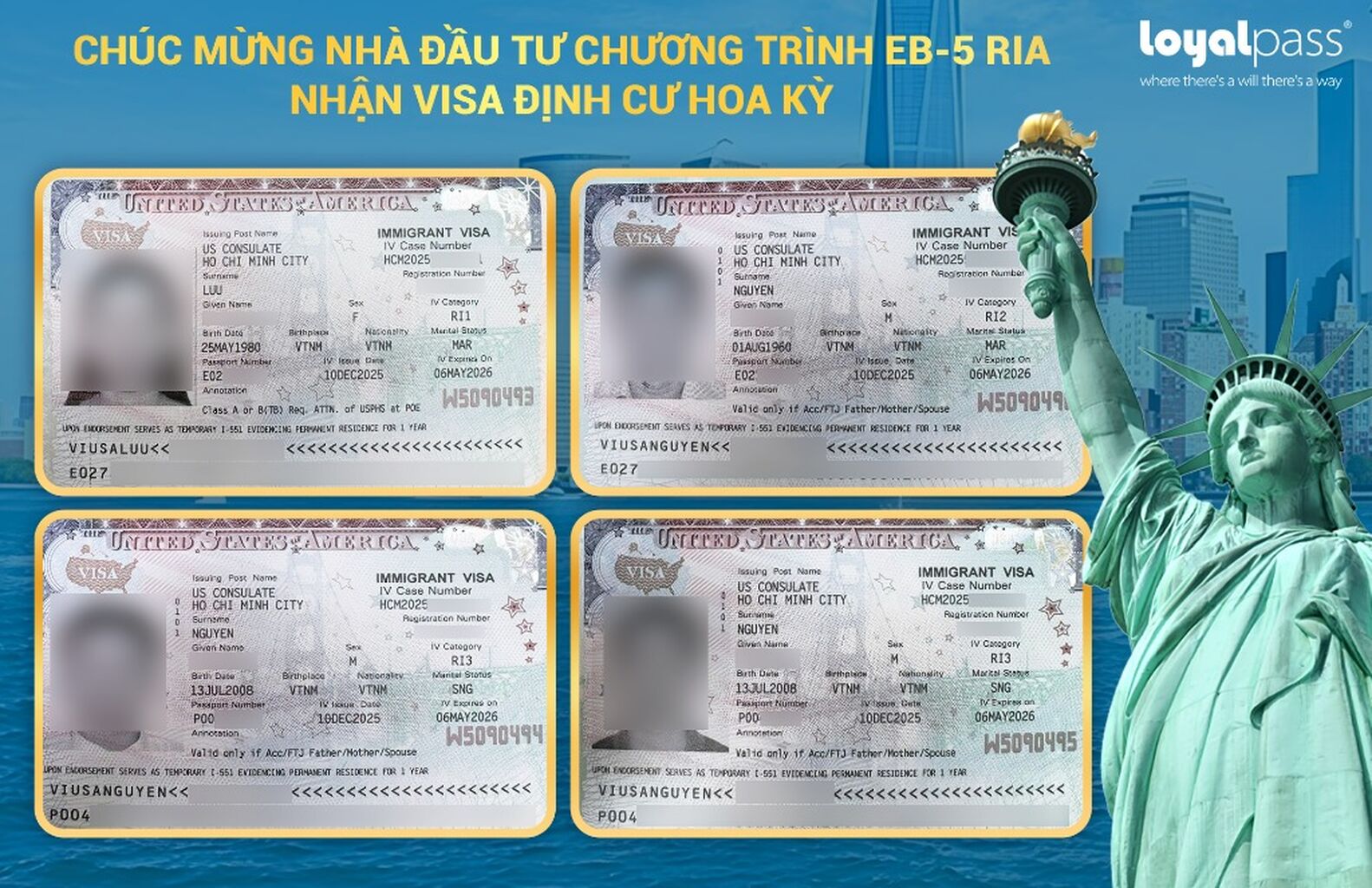 Ch&uacute;c mừng Kh&aacute;ch h&agrave;ng Loyalpass & TTV Extell ch&iacute;nh thức nhận Visa định cư Mỹ EB-5 sau gần 22 th&aacute;ng nộp hồ sơ! 