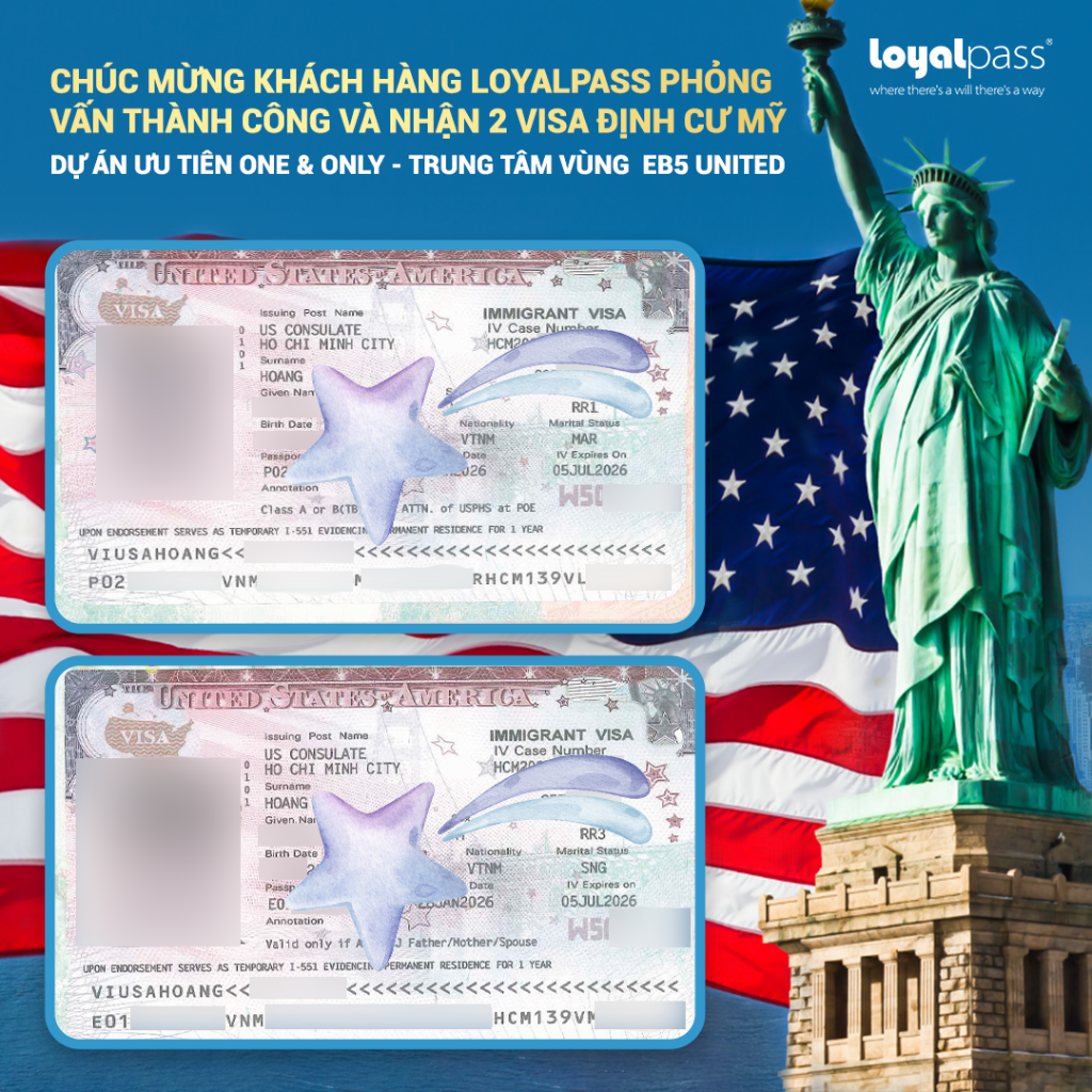 Ch&uacute;c mừng kh&aacute;ch h&agrave;ng Loyalpass đ&atilde; Phỏng vấn th&agrave;nh c&ocirc;ng v&agrave; nhận Visa định cư Mỹ chỉ trong v&ograve;ng 13 th&aacute;ng ️