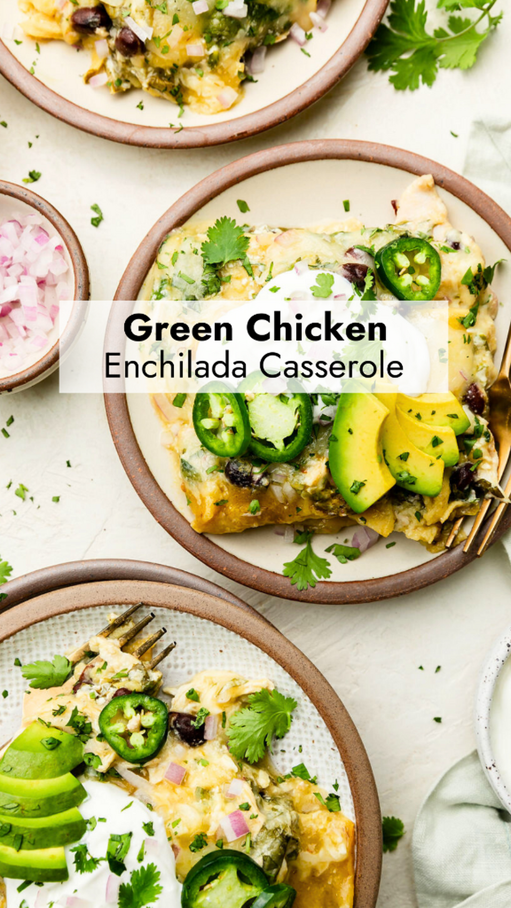 Green Chicken Enchilada Casserole