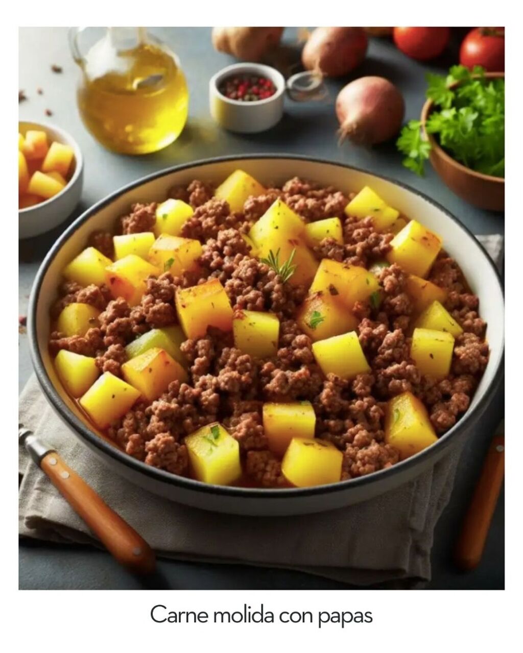 Carne molida con papas