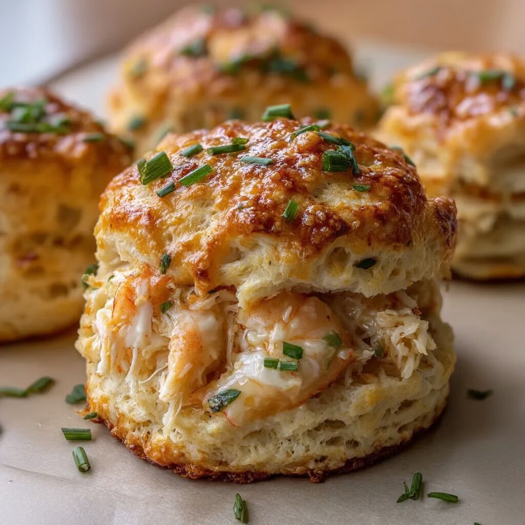Cheesy Crab Garlic Biscuits