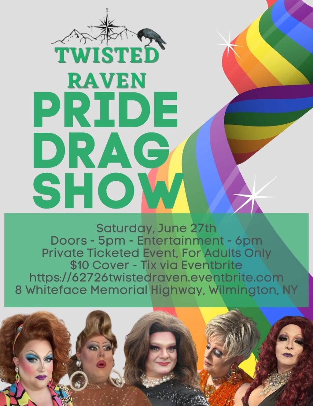 Pride Drag Show @ the Twisted Raven - Saturday, June 27th