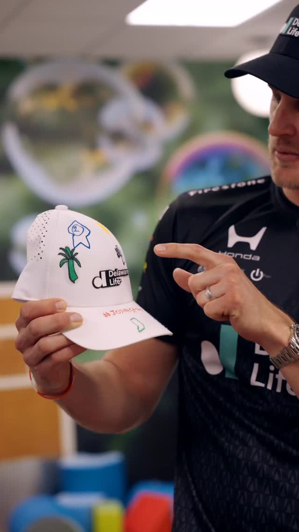 Andretti's Marcus Ericsson & Delaware Life Hat Initiative with Peyton Manning Children's Hospital