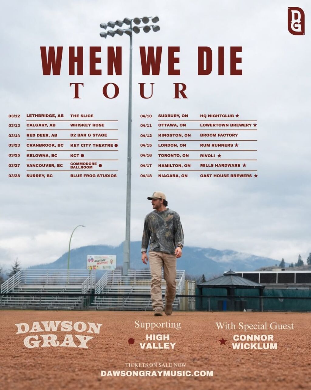 Dawson Gray - "When We Die" Tour Tickets