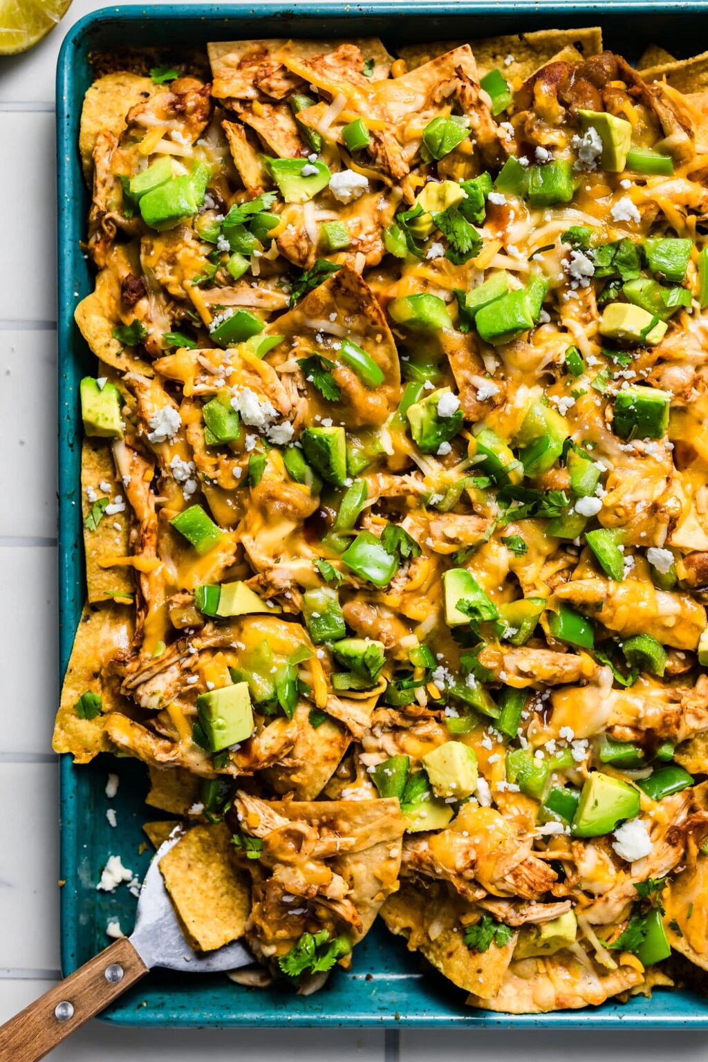 Easy Sheet Pan Chicken Nachos - Cotter Crunch