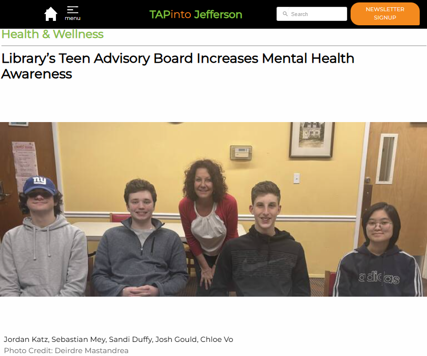 Library&rsquo;s Teen Advisory Board Increases Mental Health Awareness