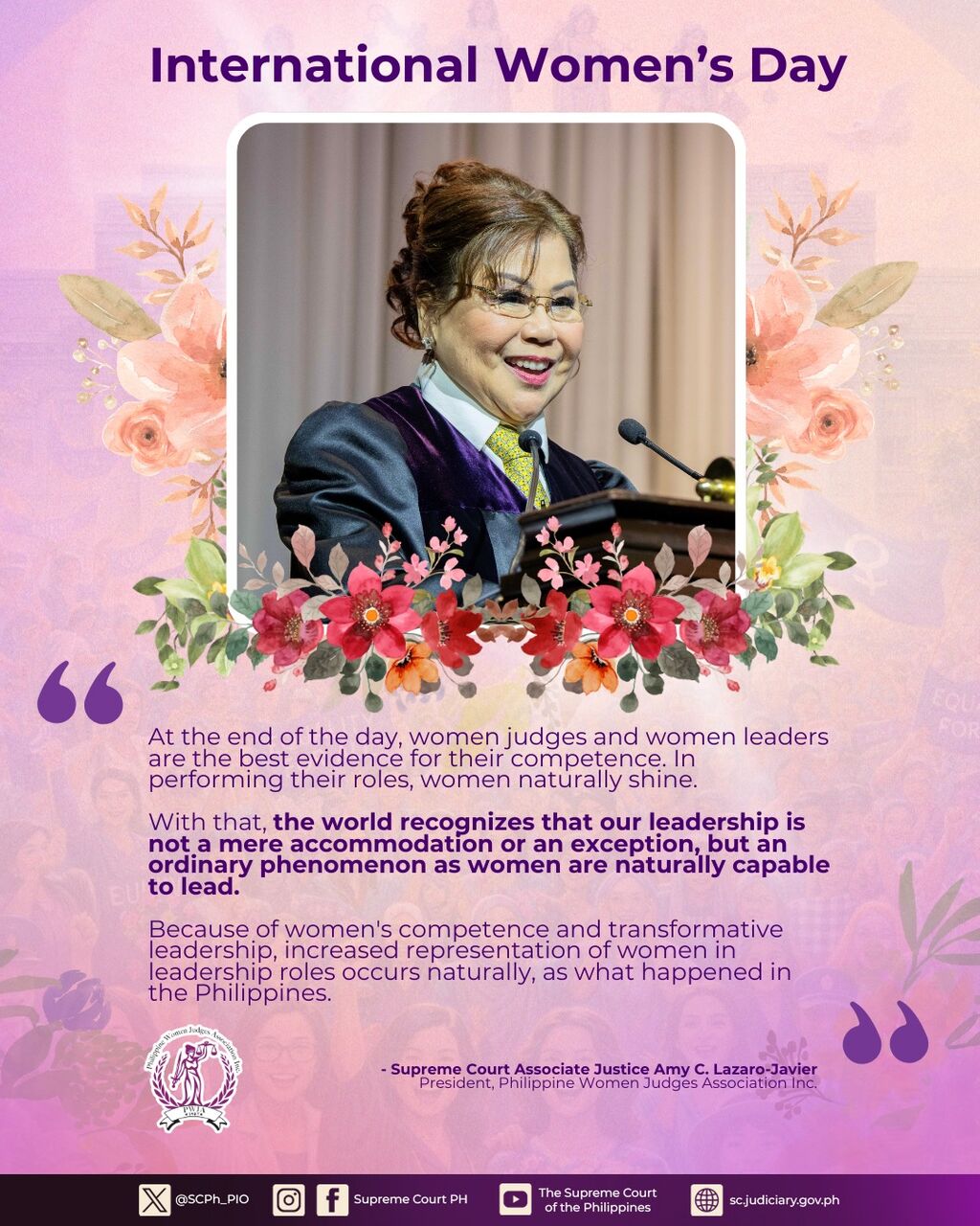 Justice Lazaro-Javier - International Women's Day