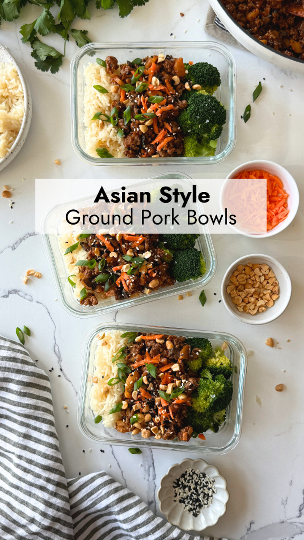 Asian Style Ground Pork Bowls
