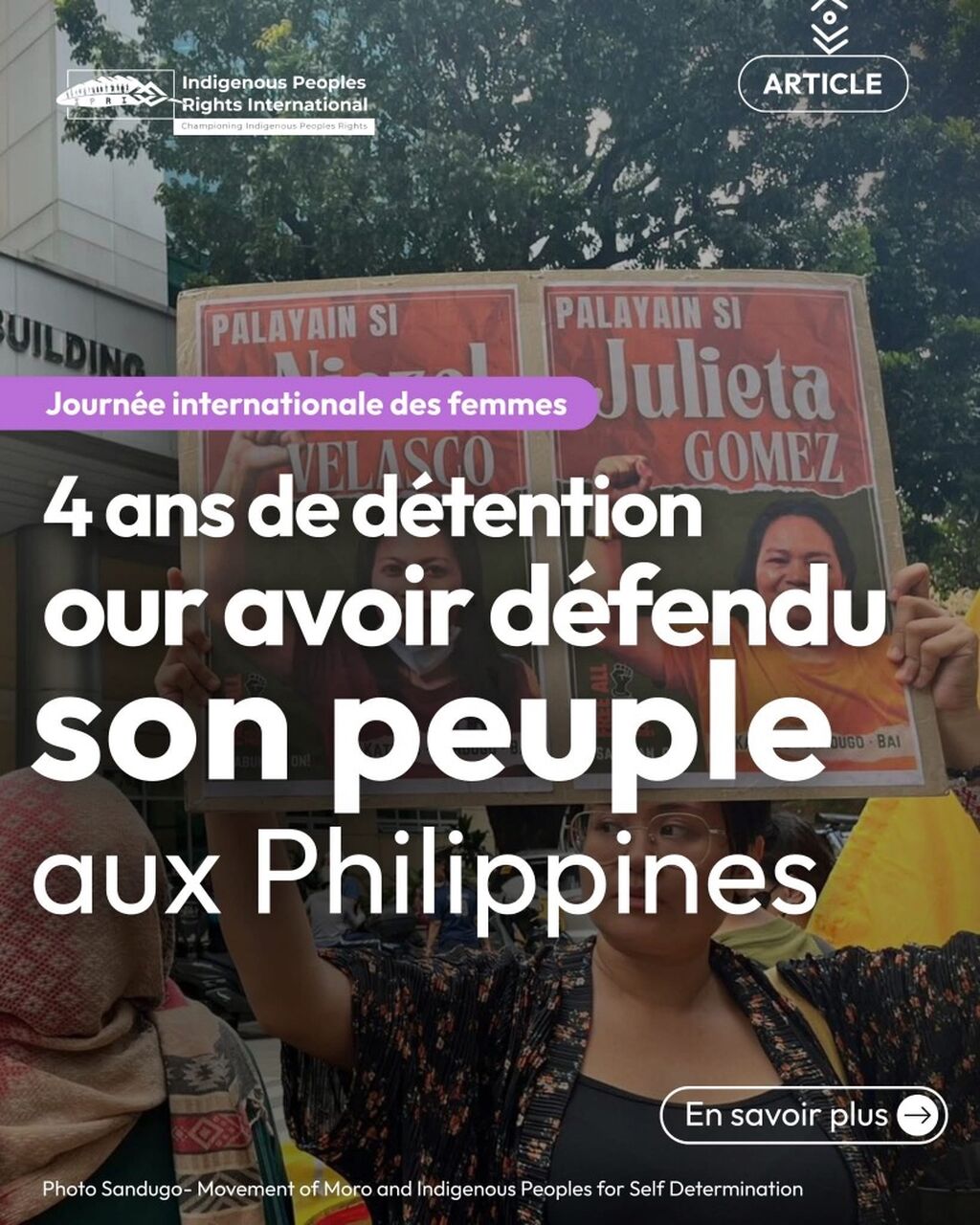 Quatre ans de d&eacute;tention pour avoir d&eacute;fendu son peuple aux Philippines