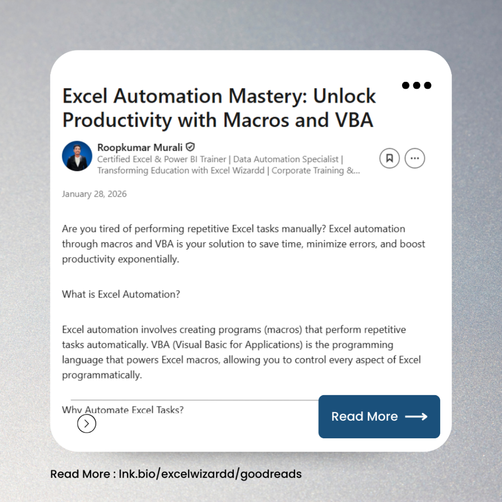 ⚡ Excel Automation Mastery: Unlock Productivity with Macros and VBA 