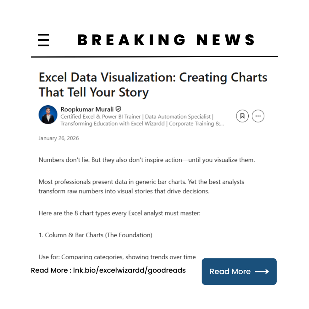 📉 Excel Data Visualization: Creating Charts That Tell Your Story 