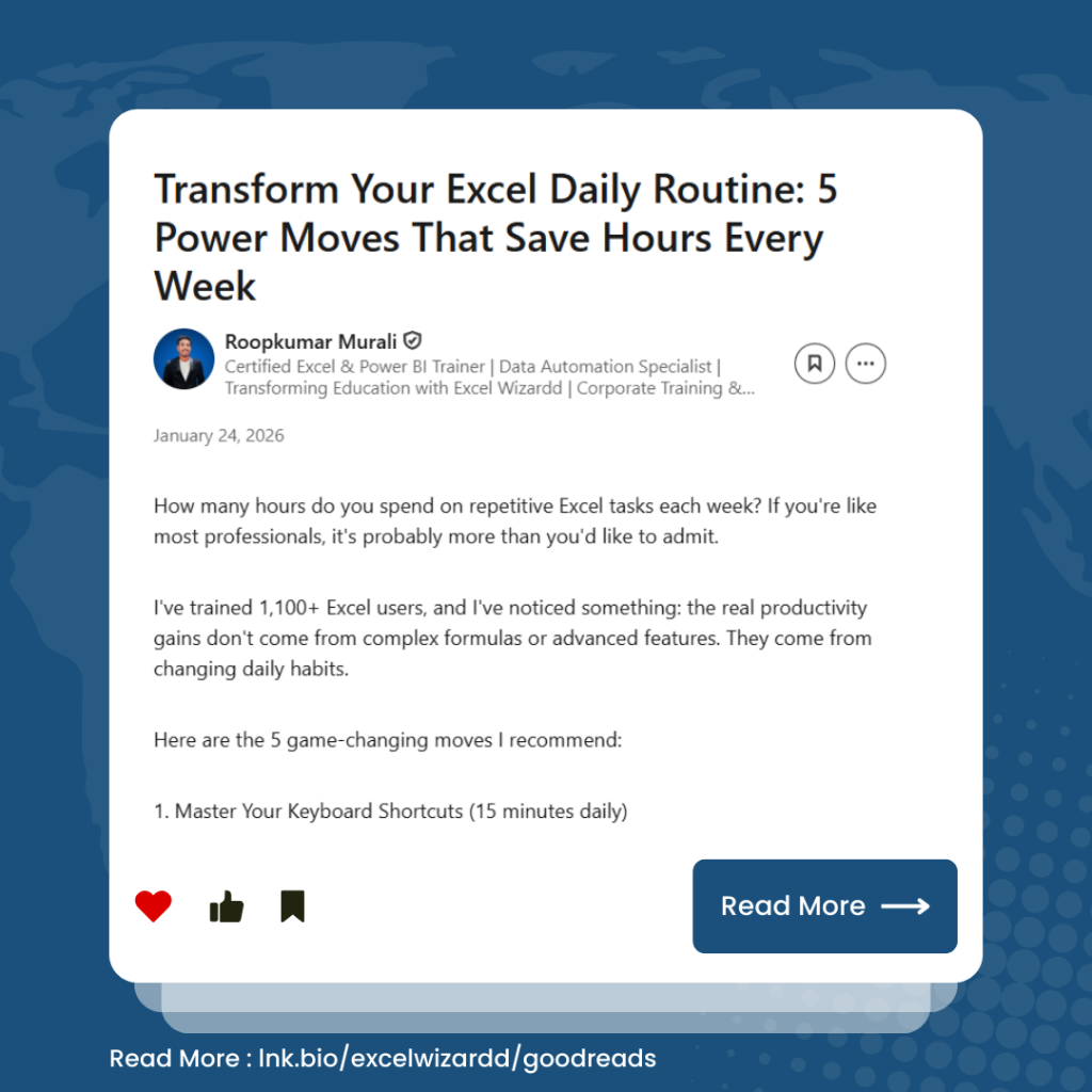 💡 Transform Your Excel Daily Routine: 5 Power Moves That Save Hours Every Week 