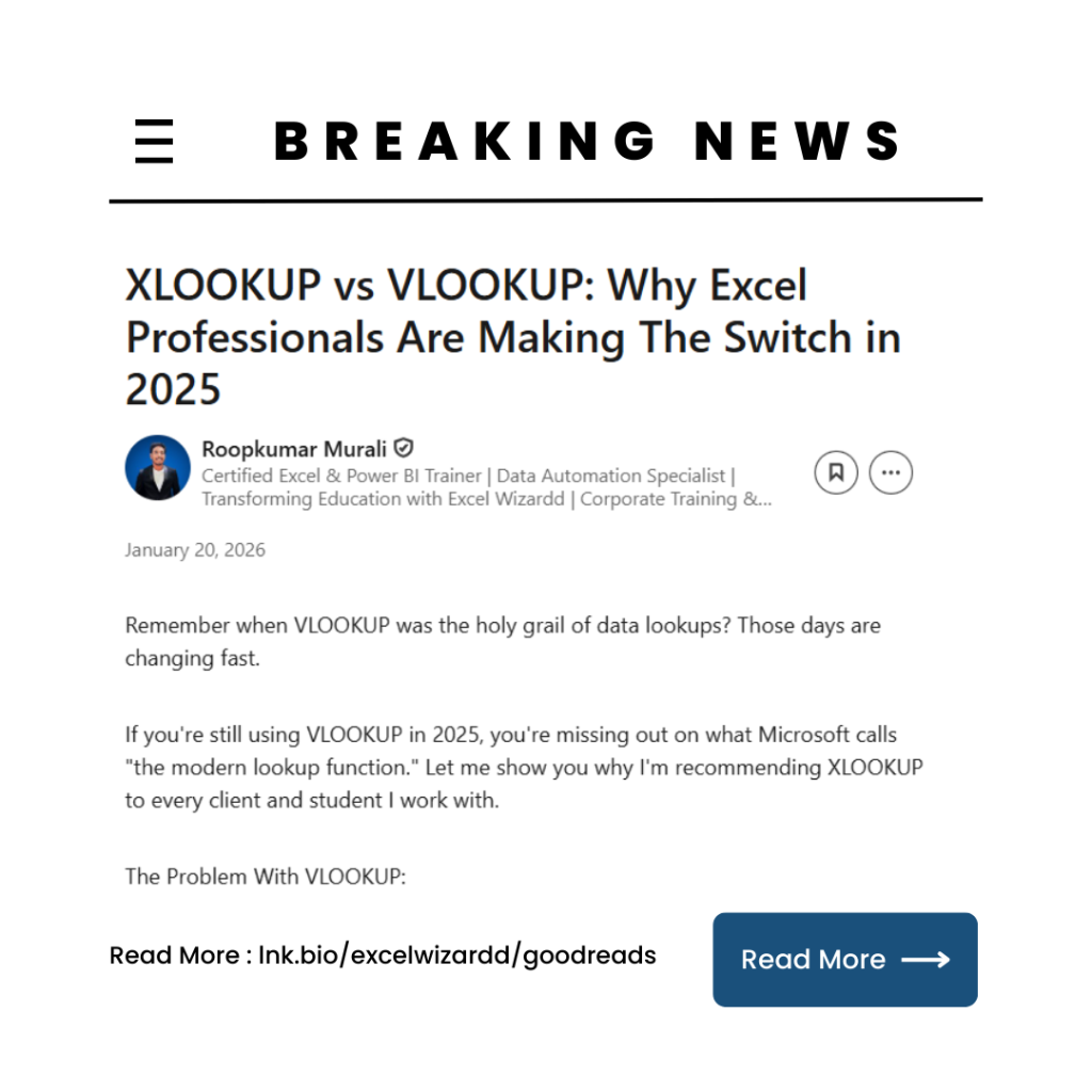 🔍 XLOOKUP vs VLOOKUP: Why Excel Professionals Are Making The Switch in 2025 