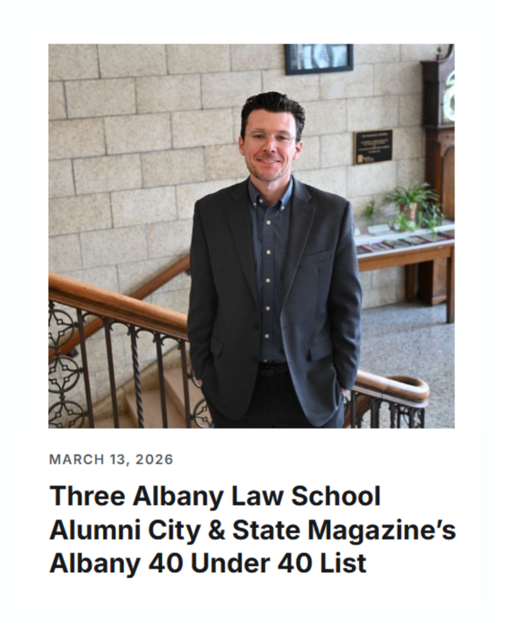Patrick Wildes, GLC Director, Among  Albany Law School Alumni Named to City & State Magazine&rsquo;s Albany 40 Under 40 List