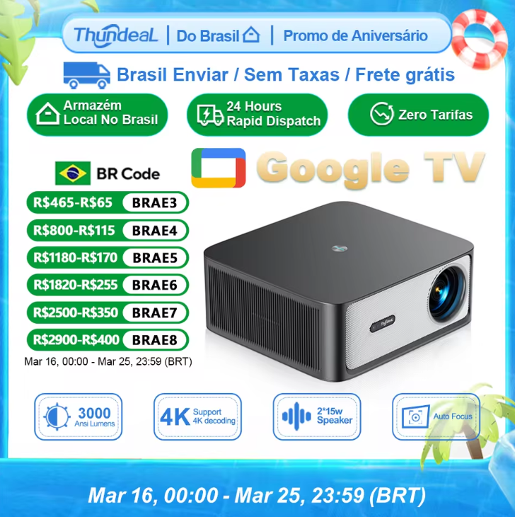 Projetor Thundeal TD98 PRO ANDROID TV 