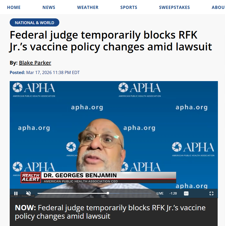 Federal judge temporarily blocks RFK Jr.&rsquo;s vaccine policy changes amid lawsuit