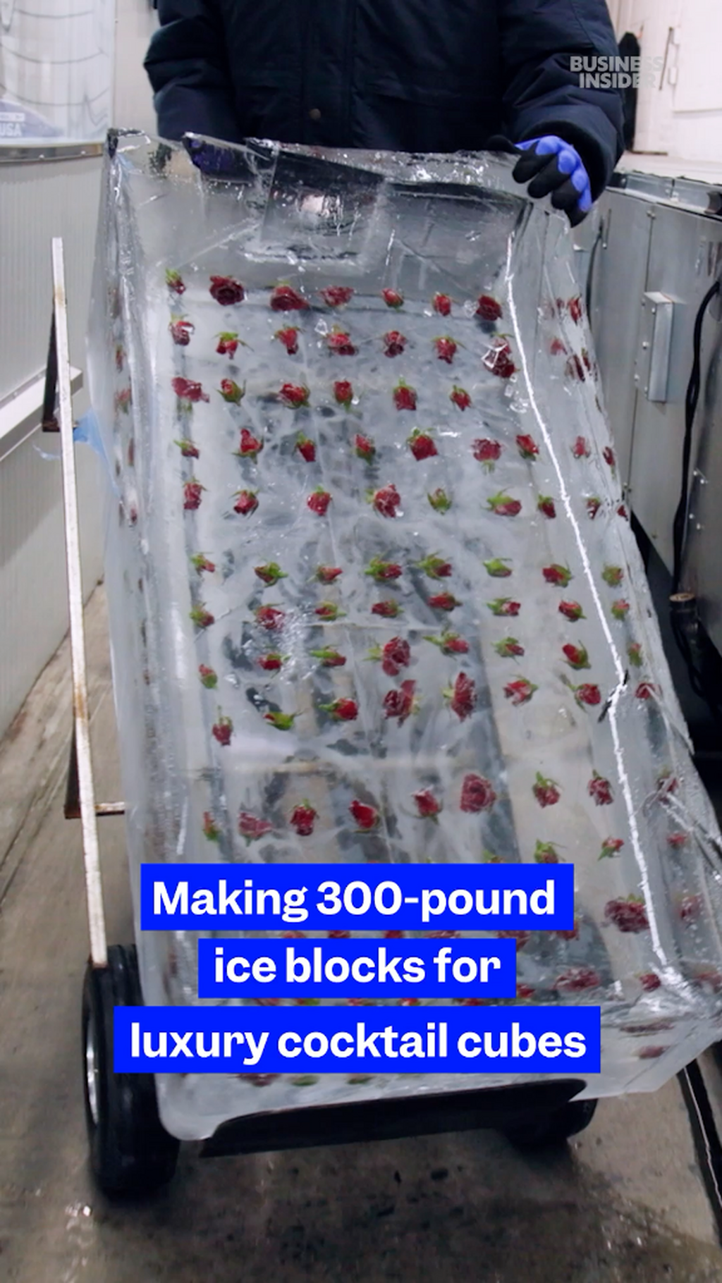 Making 300-pound ice blocks for luxury cocktail cubes