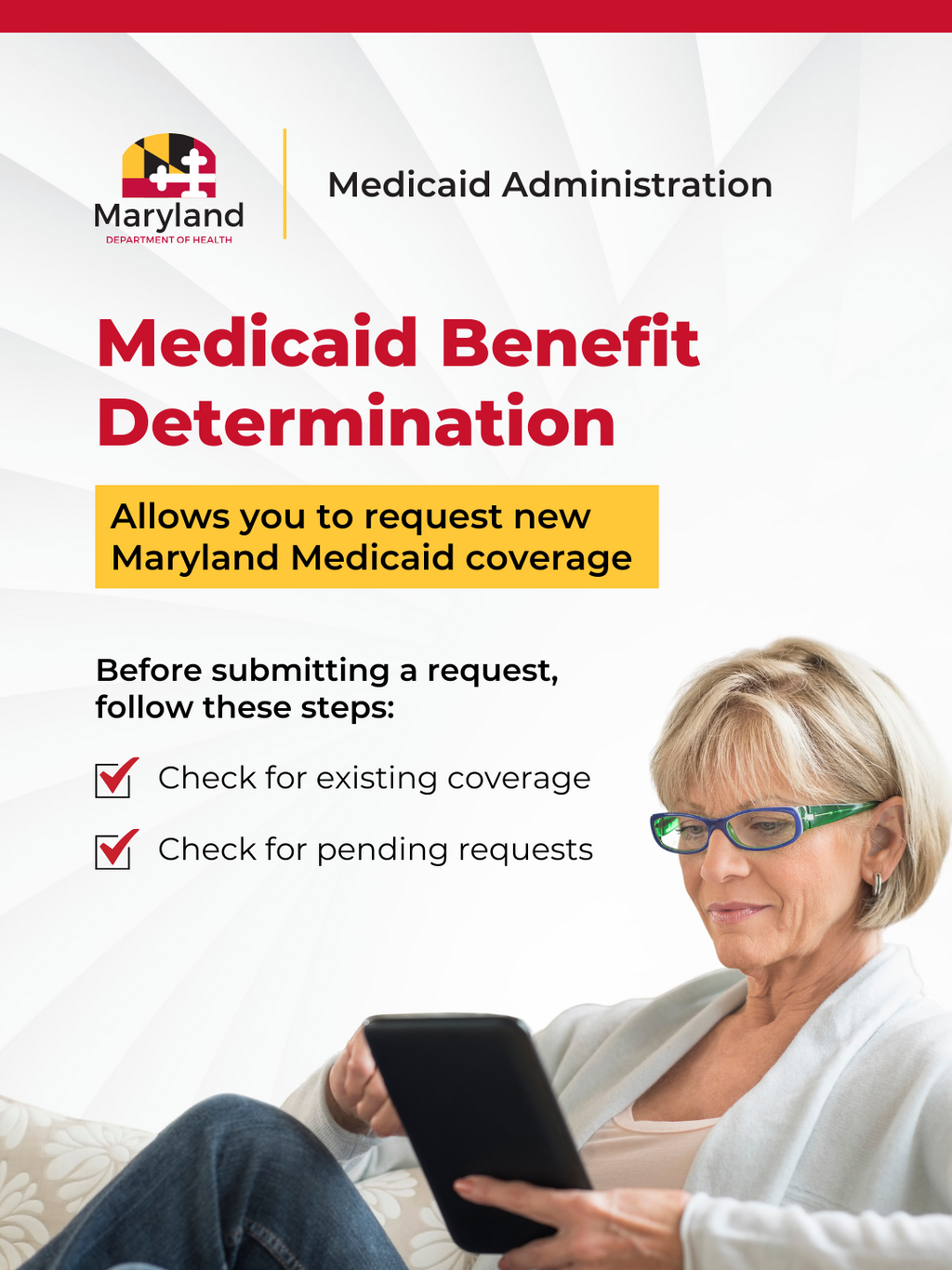 Benefit Determination Request. Preview Image matches Instagram graphic.