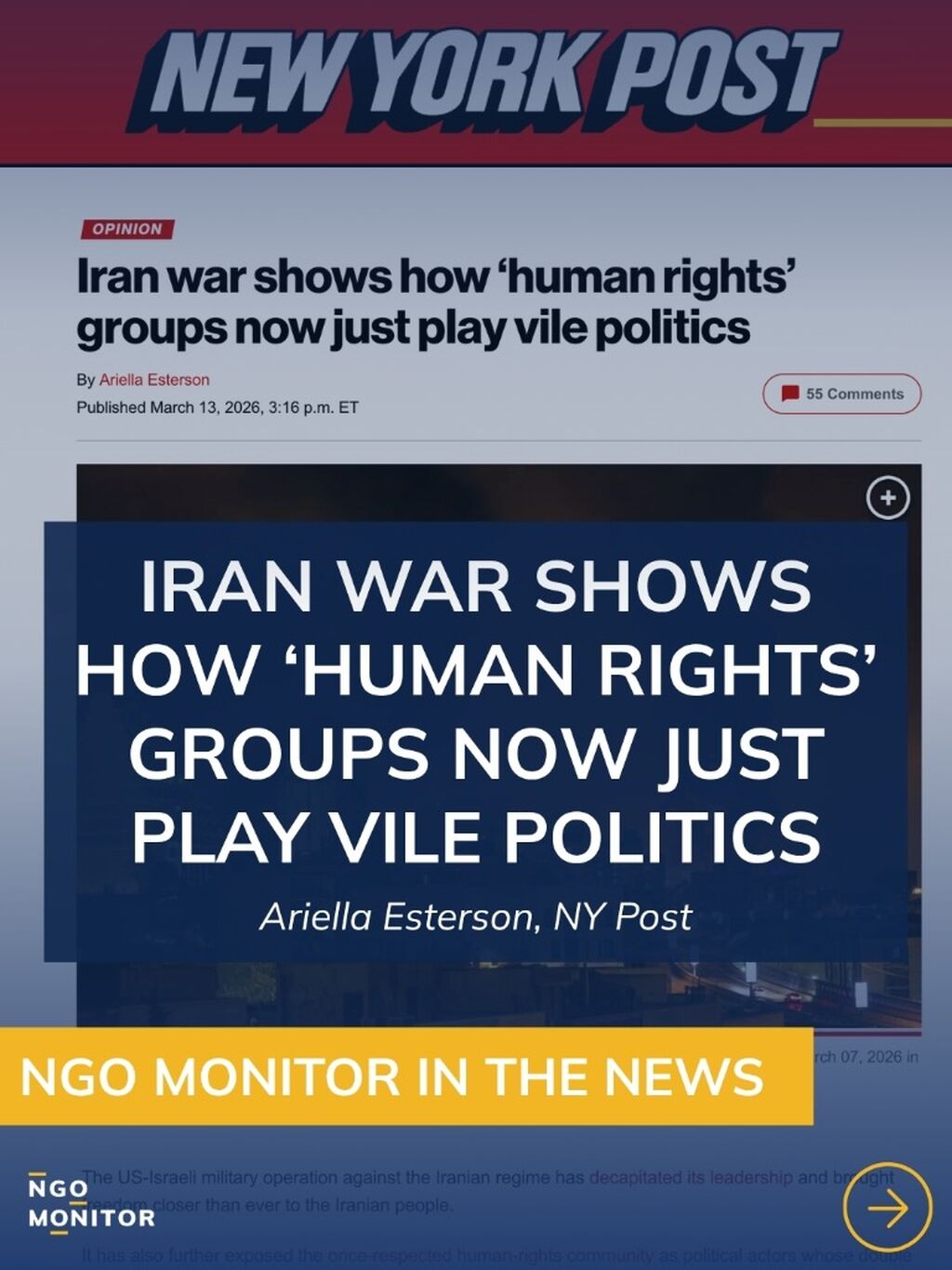 Iran war shows how &lsquo;human rights&rsquo; groups now just play vile politics