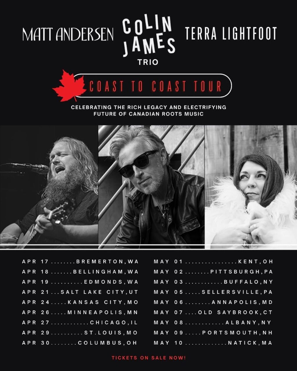 Colin James Coast to Coast Tour with Terra Lightfoot and Matt Andersen