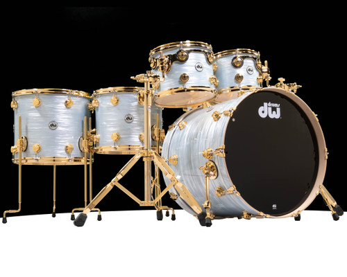 DW Collector's SSC Maple Pale Blue Oyster with Gold 6pc 10/12/14/16/22/14
