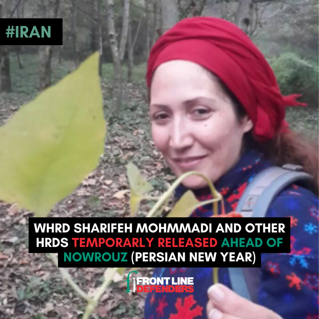 Sharifeh Mohammadi temporarily released from prison