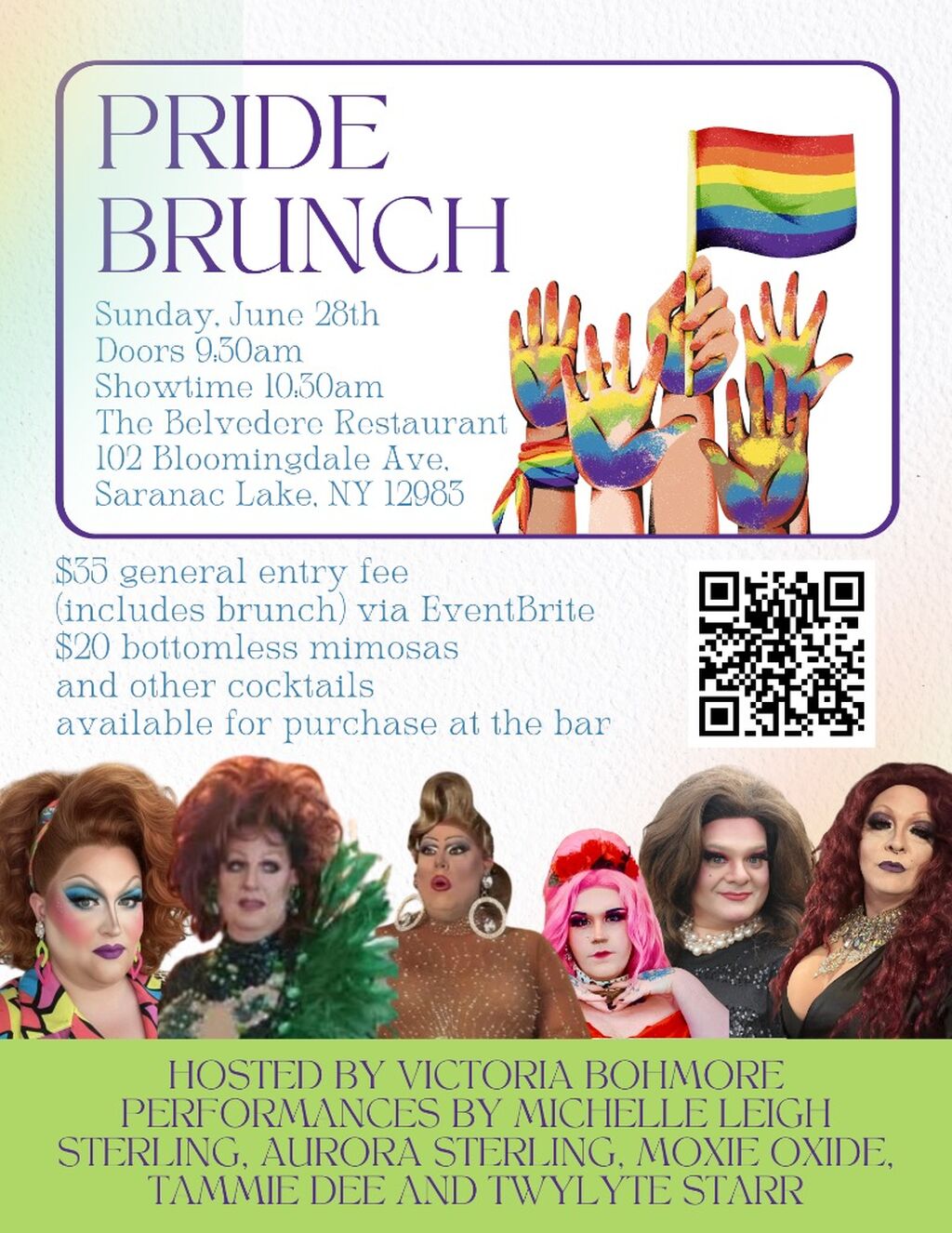 Pride Brunch - June 28th - Saranac Lake, NY at the Belvedere