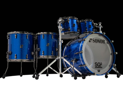 Sonor SQ2 5pc Medium Beech Kit - Blue Sparkle 10/12/14/16/22