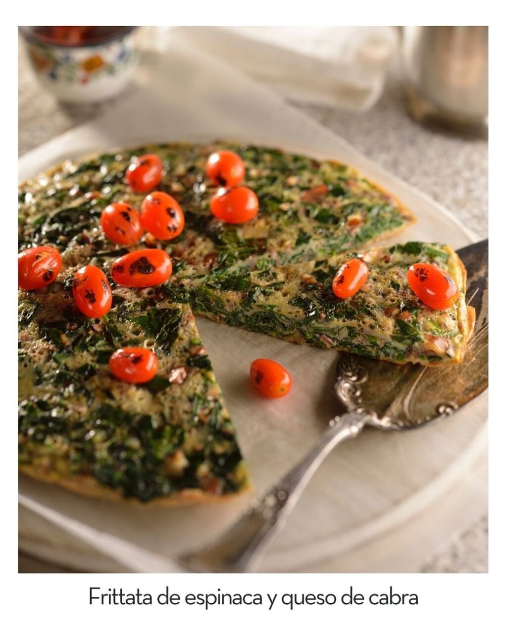 Frittata de espinaca y queso de cabra