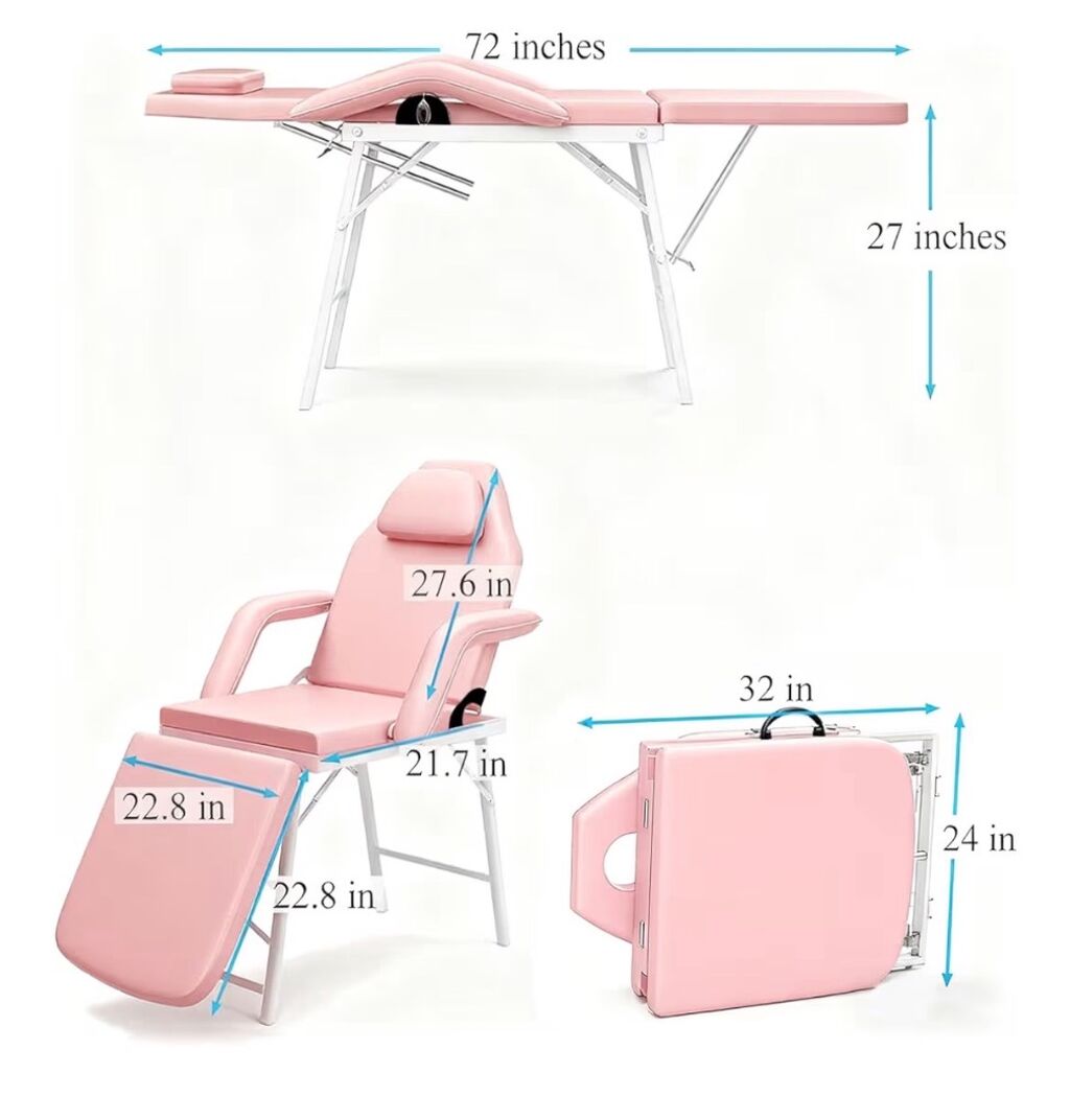 Portable & Adjustable Massage Facial Bed and Chair 