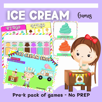 ICE CREAM Activities for Kindergarten &ndash; Literacy Center Printable Pack