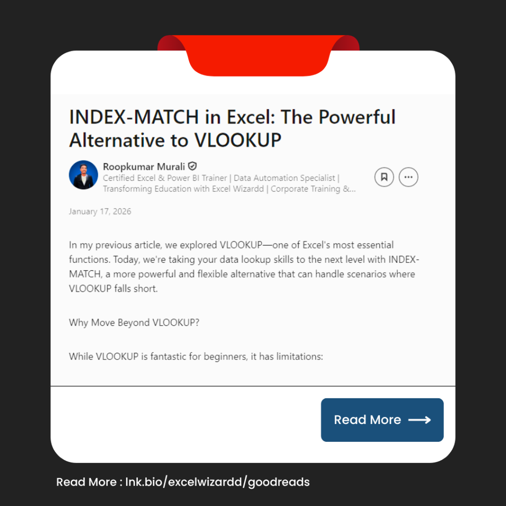 📌 INDEX-MATCH in Excel: The Powerful Alternative to VLOOKUP 