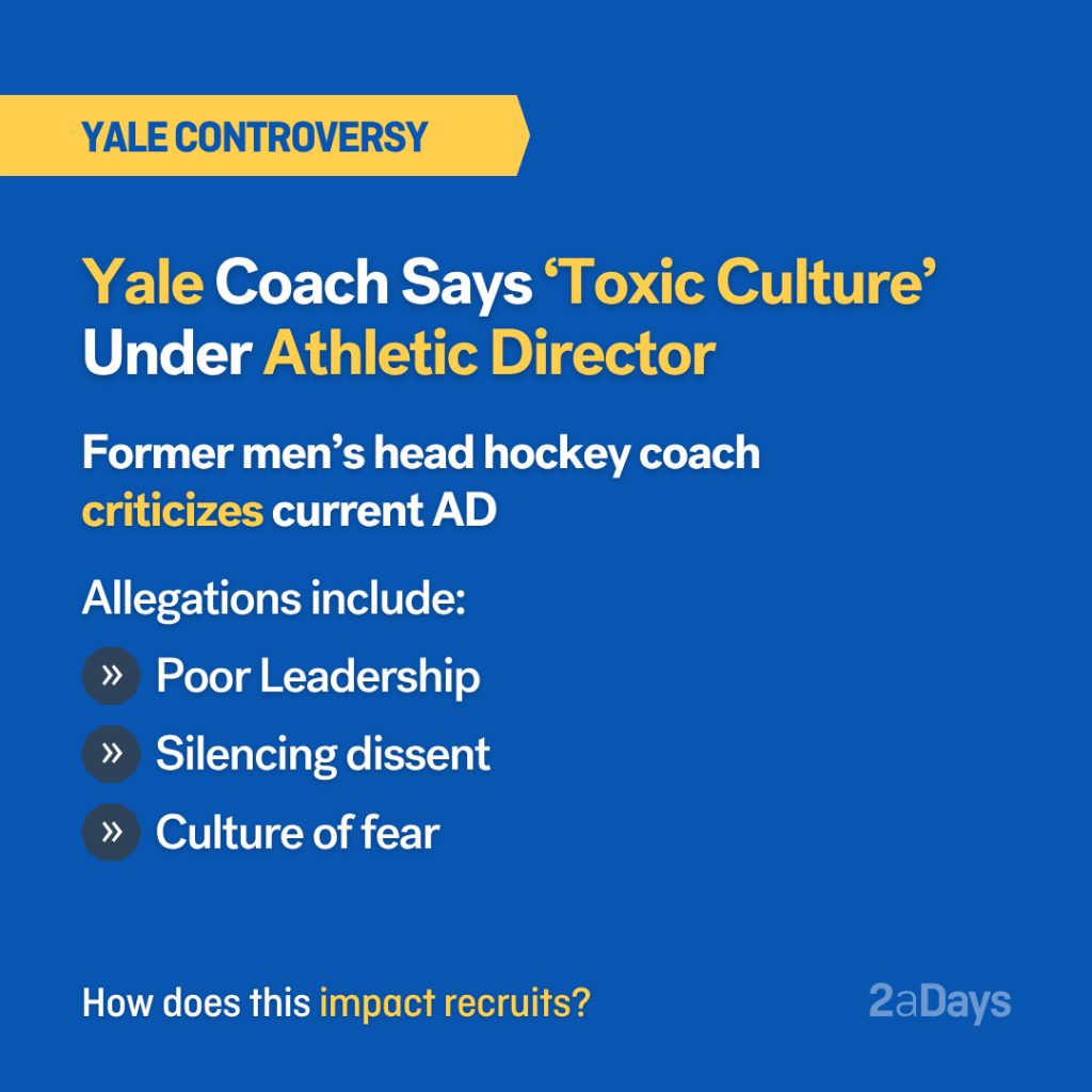 Yale Coach Says &lsquo;Toxic Culture&rsquo; Under Athletic Director