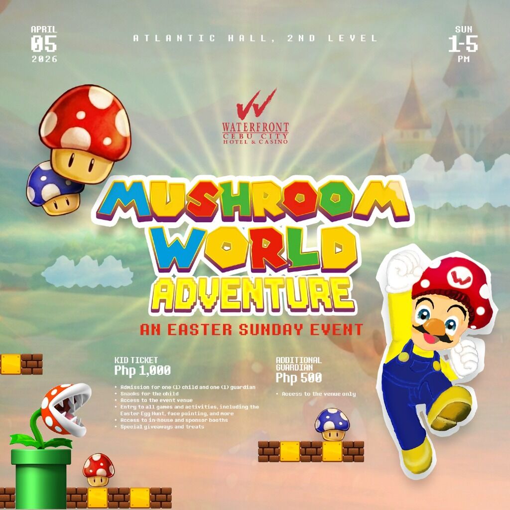 Hop into the Mushroom World Adventure this Easter at Waterfront Cebu City Hotel and Casino 
