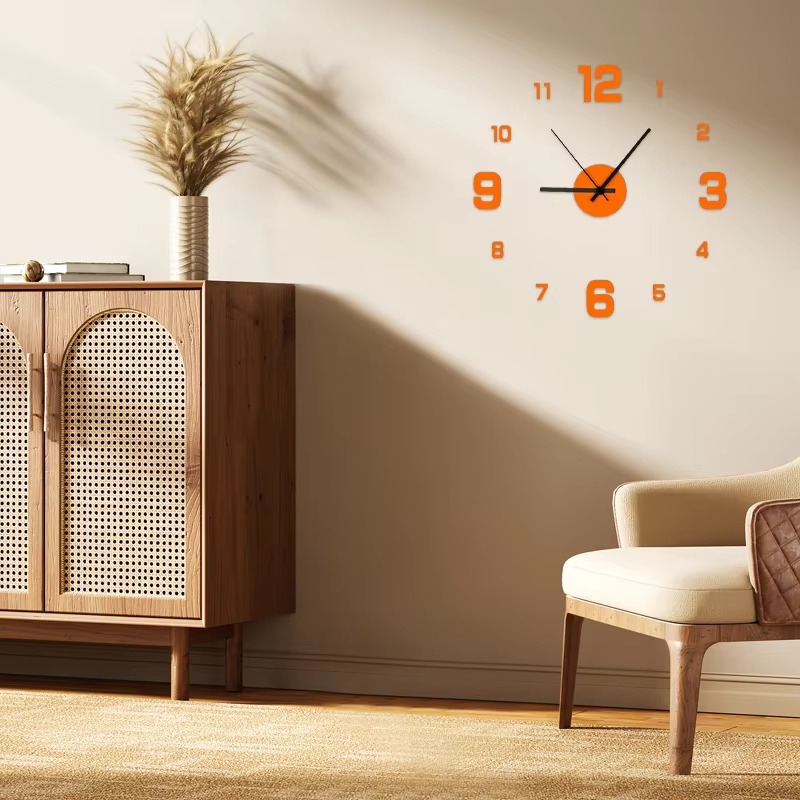 Modern 3D DIY Wall Clock | Large Silent Decorative 
