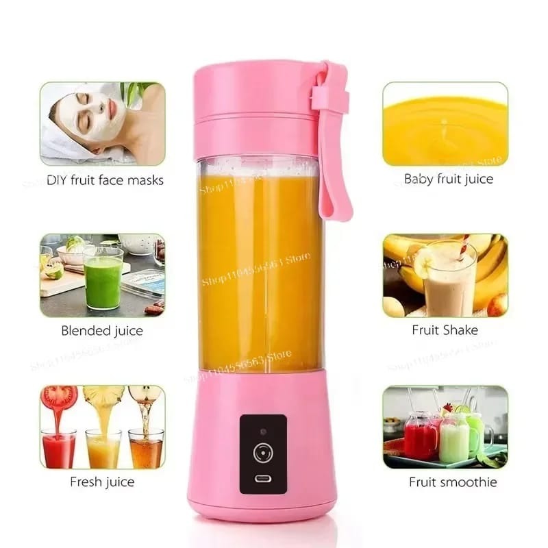 Portable USB Rechargeable Juicer Blender Bottle | Mini Smoothie Maker for Fruits & Shakes | Leakproof Travel Blender