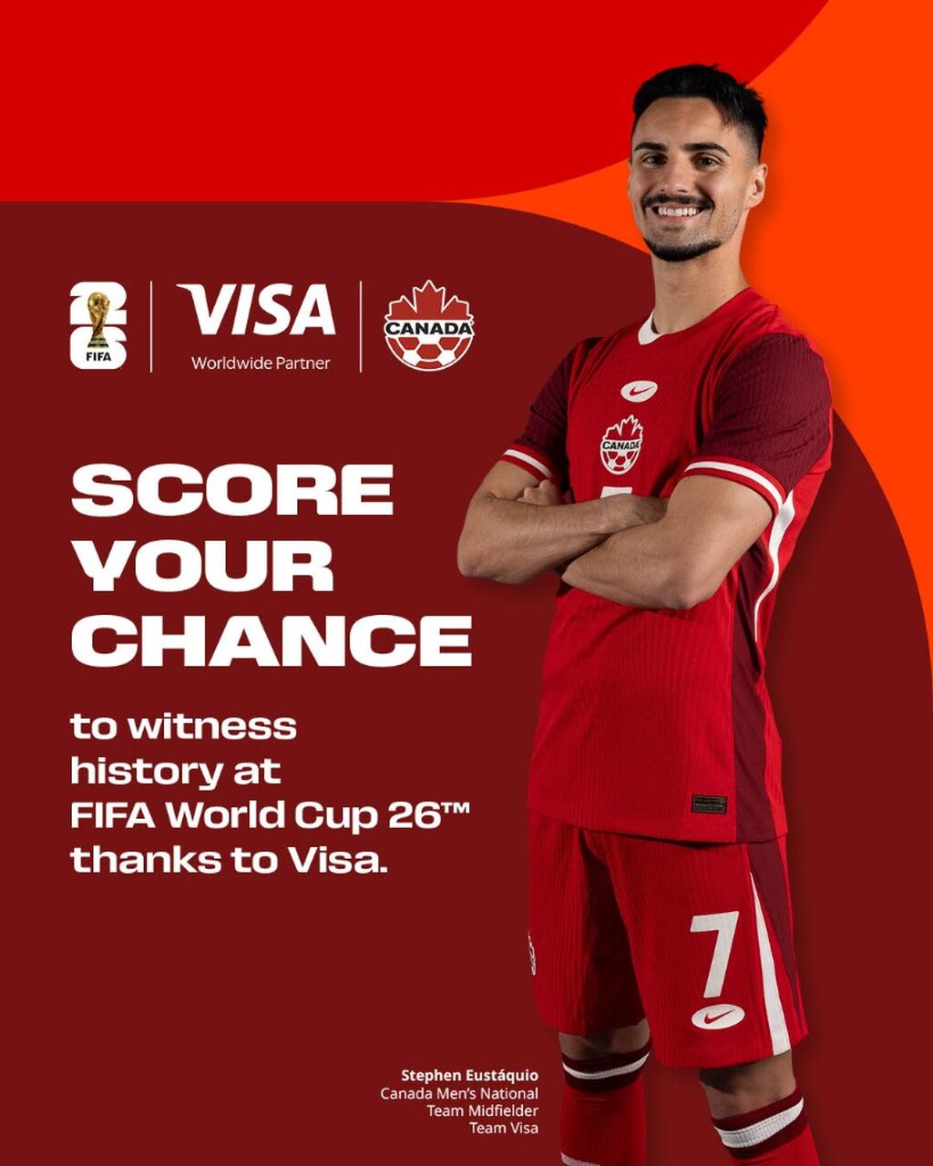 New and existing customers - Enter now for the chance to win a ticket to the FIFA World Cup 2026&trade;, thanks to Visa.