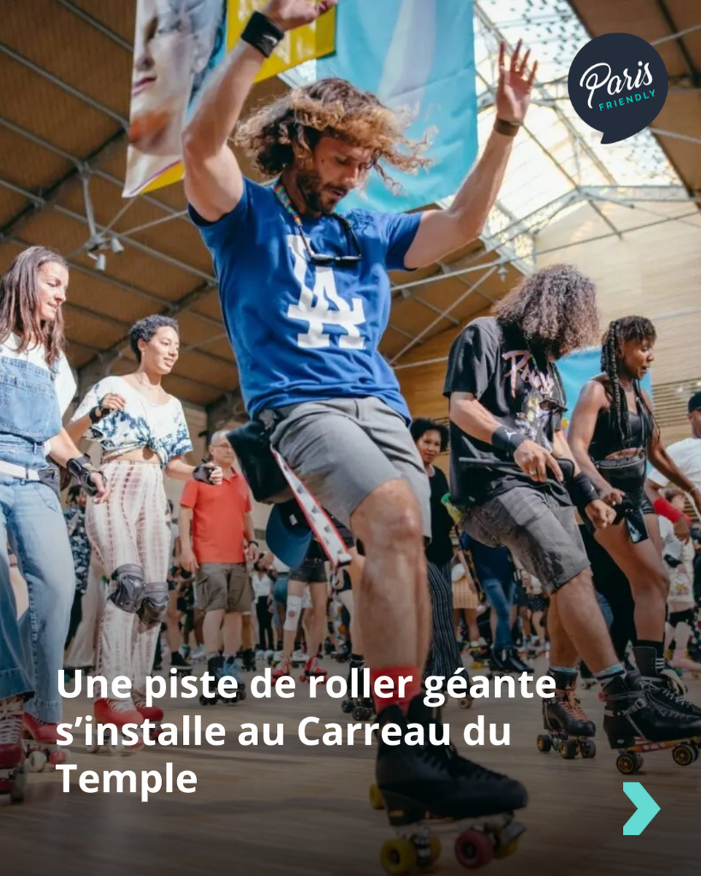 Une piste de roller g&eacute;ante s&rsquo;installe au Carreau du Temple