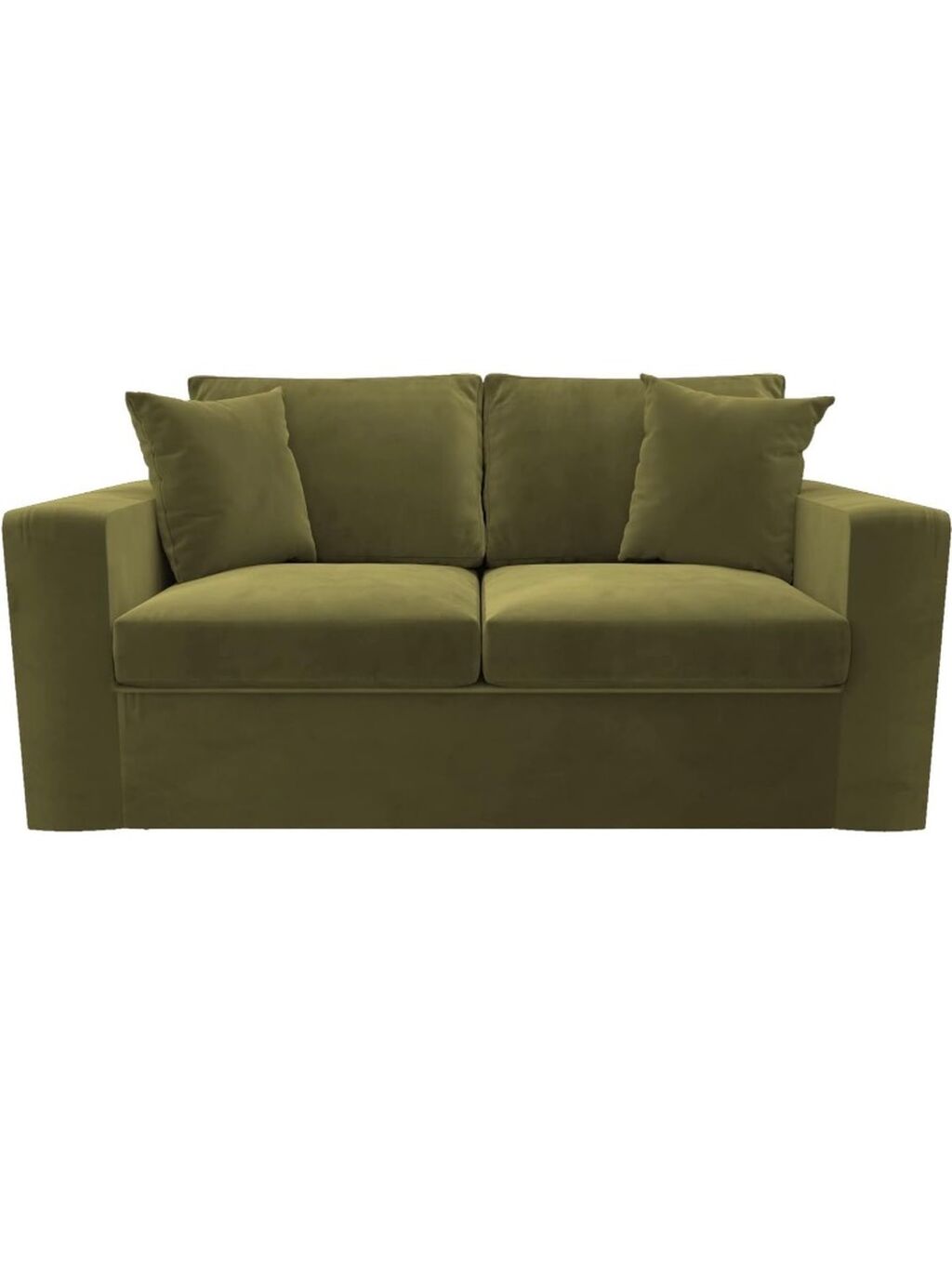 Layton Olive Green Velvet Pull Out Sofa Bed - Seats 2
