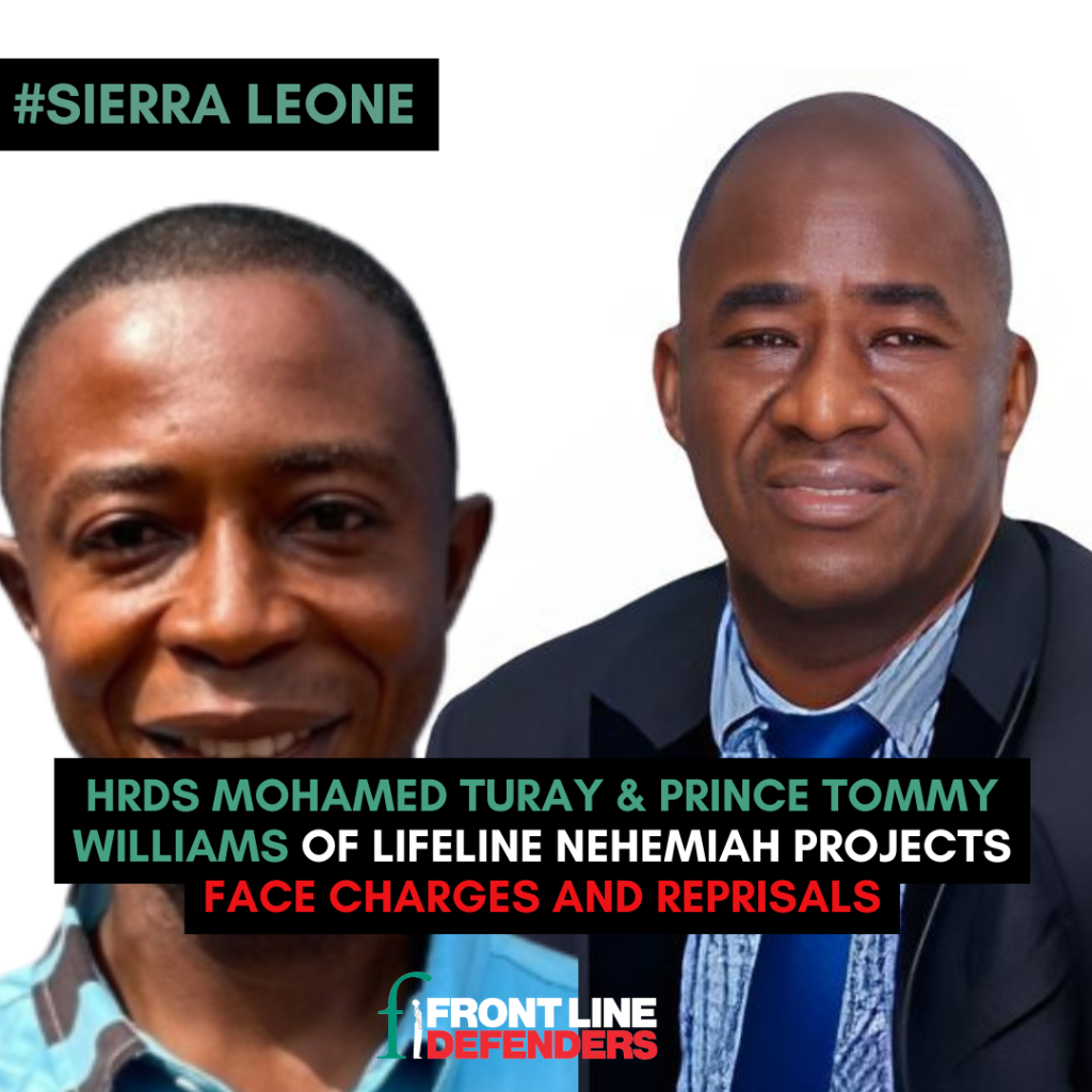Sierra Leone must stop attempts to criminalise and persecute defenders of the Lifeline Nehemiah Projects