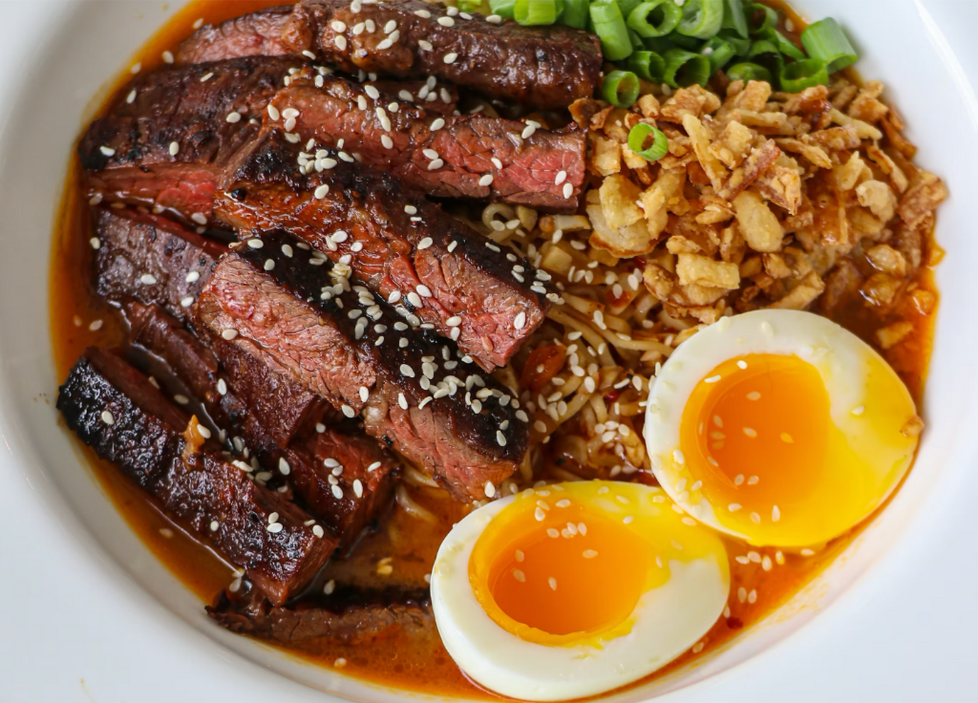 Miso Brown Butter Ramen with Skirt Steak